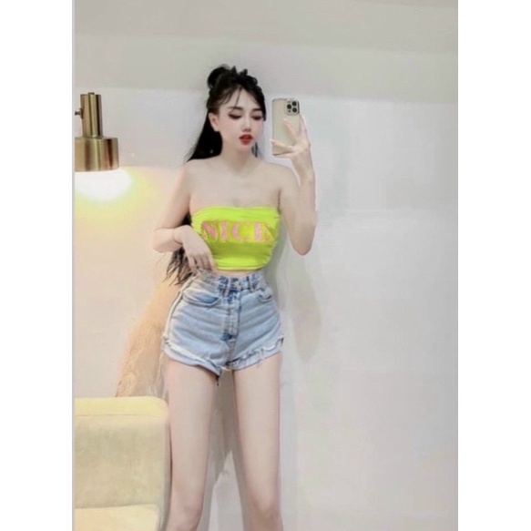 ÁO THUN ỐNG CHỮ NICE, ÁO QUÂY CHỮ SEXY MÀU NỔI MS70151