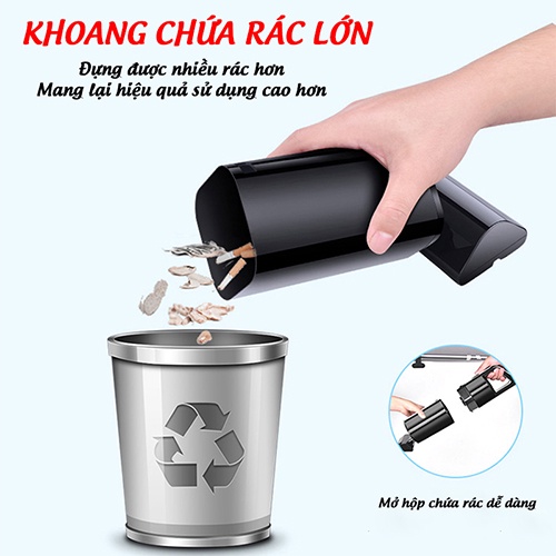 Máy hút bụi cầm tay mini AIKESI LB 8001 - Máy hút bụi không dây đa năng lực hút siêu mạnh, hút bụi ô tô, bụi giường