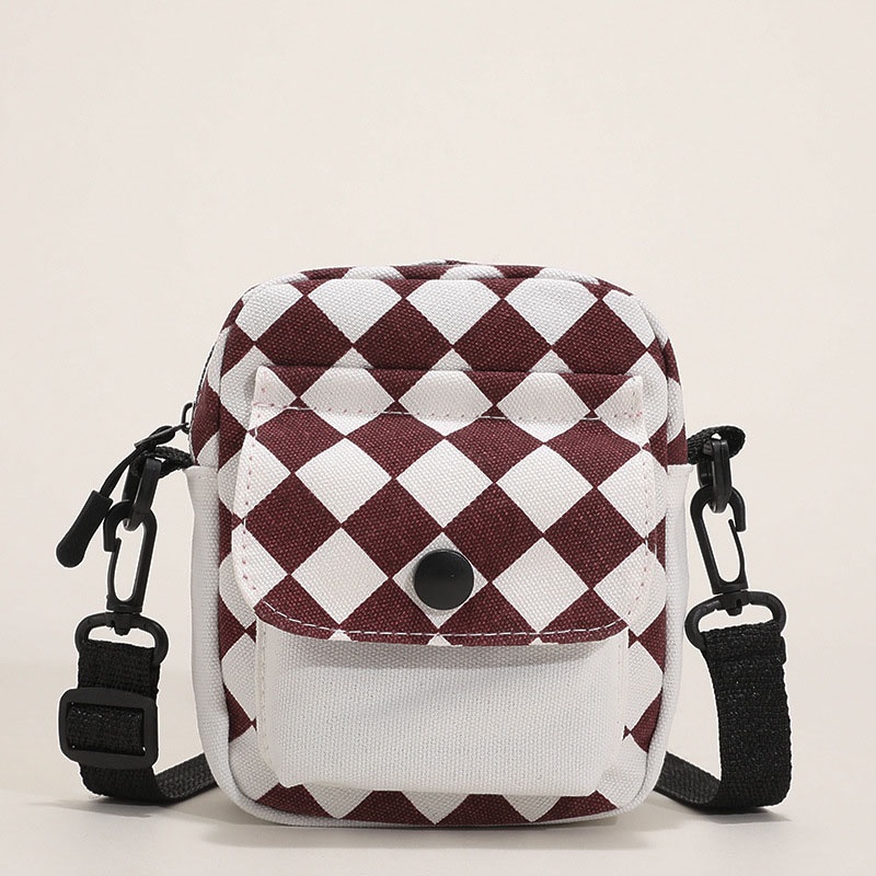 Túi đeo vai IELGY vải canvas kẻ sọc xinh xắn thời trang dành cho nữ