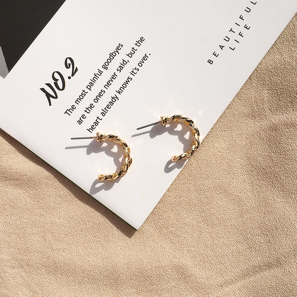 MXMUSTY Simple Stylish|Color C Type Chain Stud Earrings