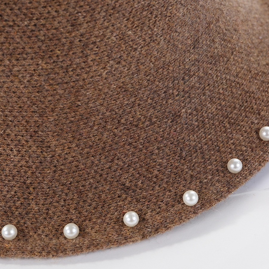Korean style pearl wide-brimmed hat for women