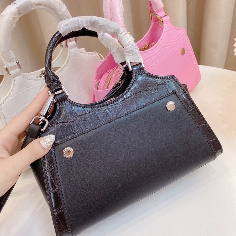 Túi pê rô vân rắn phối có quai cầm size 23cm chuẩn xxuất sinn 0024#
