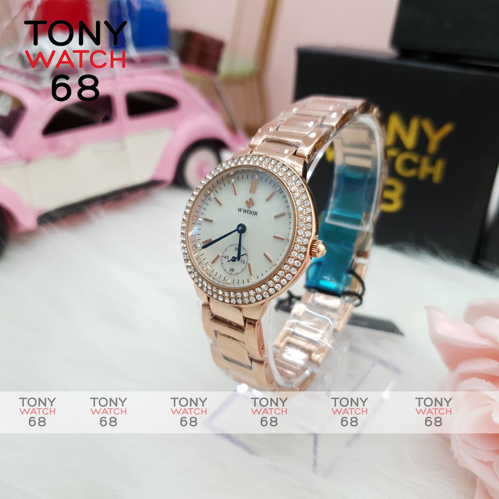 Đồng hồ nữ chính hãng Wwoor đeo tay dây kim loại chống nước tuyệt đối Tony Watch 68