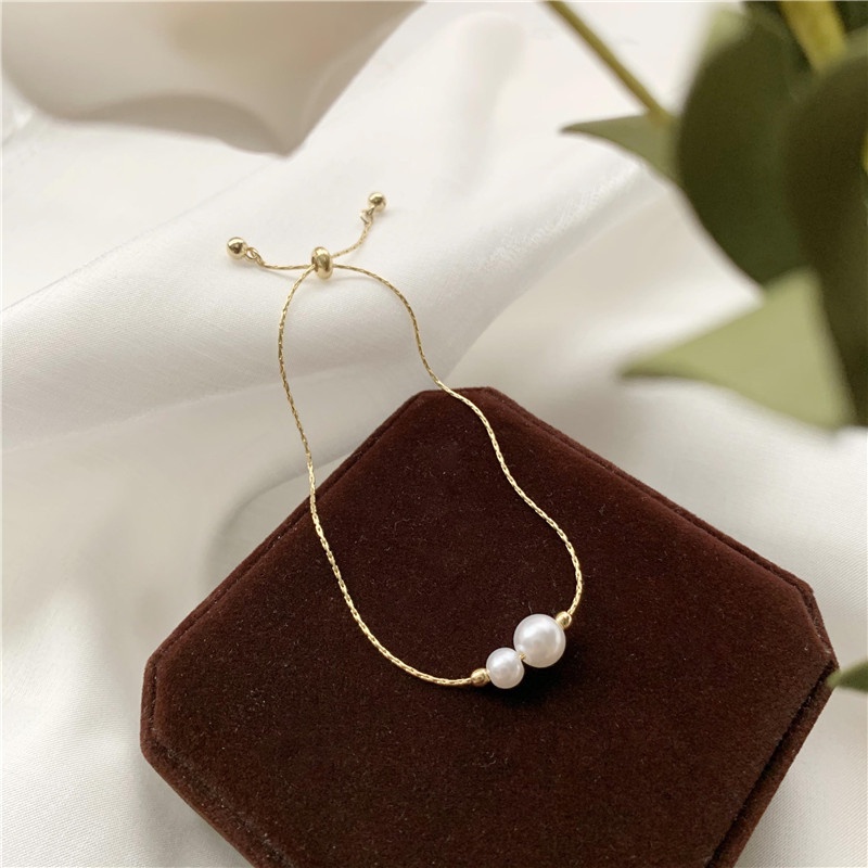 Vòng Tay Đính Ngọc Trai Phong Cách Thời Trang Hàn Quốc Cho Nữ F711