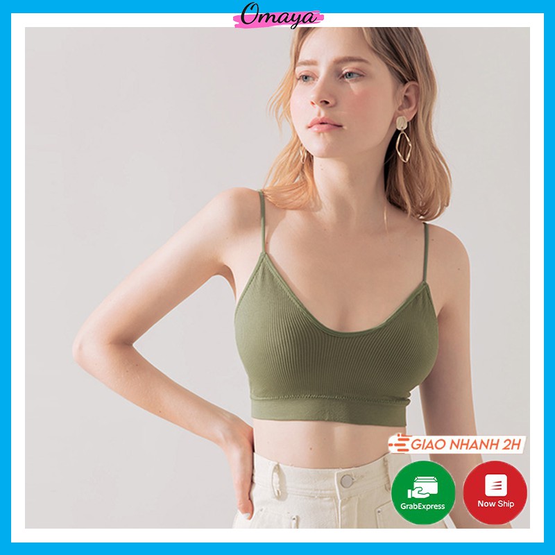 Áo bra 2 dây tập gym yoga co dãn 4 chiều, áo lót nữ cotton quyến rũ OMAYA - BR03 | BigBuy360 - bigbuy360.vn