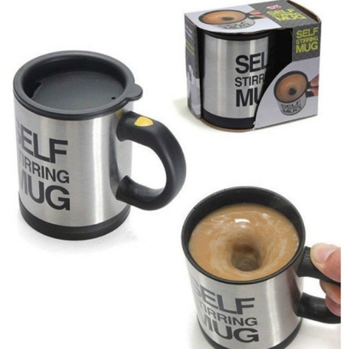 Cốc cafe tự khuấy thông minh, Cốc tự pha cafe thông minh 2 trong 1 Self Stirring Mug