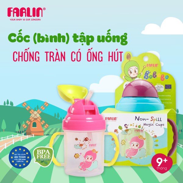 Cốc Tập Uống Ống Hút Farlin AETC011C (240ml)