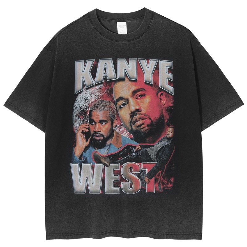 Áo phông denim wash KANYE WEST chính hãng form rộng unisex nam nữ