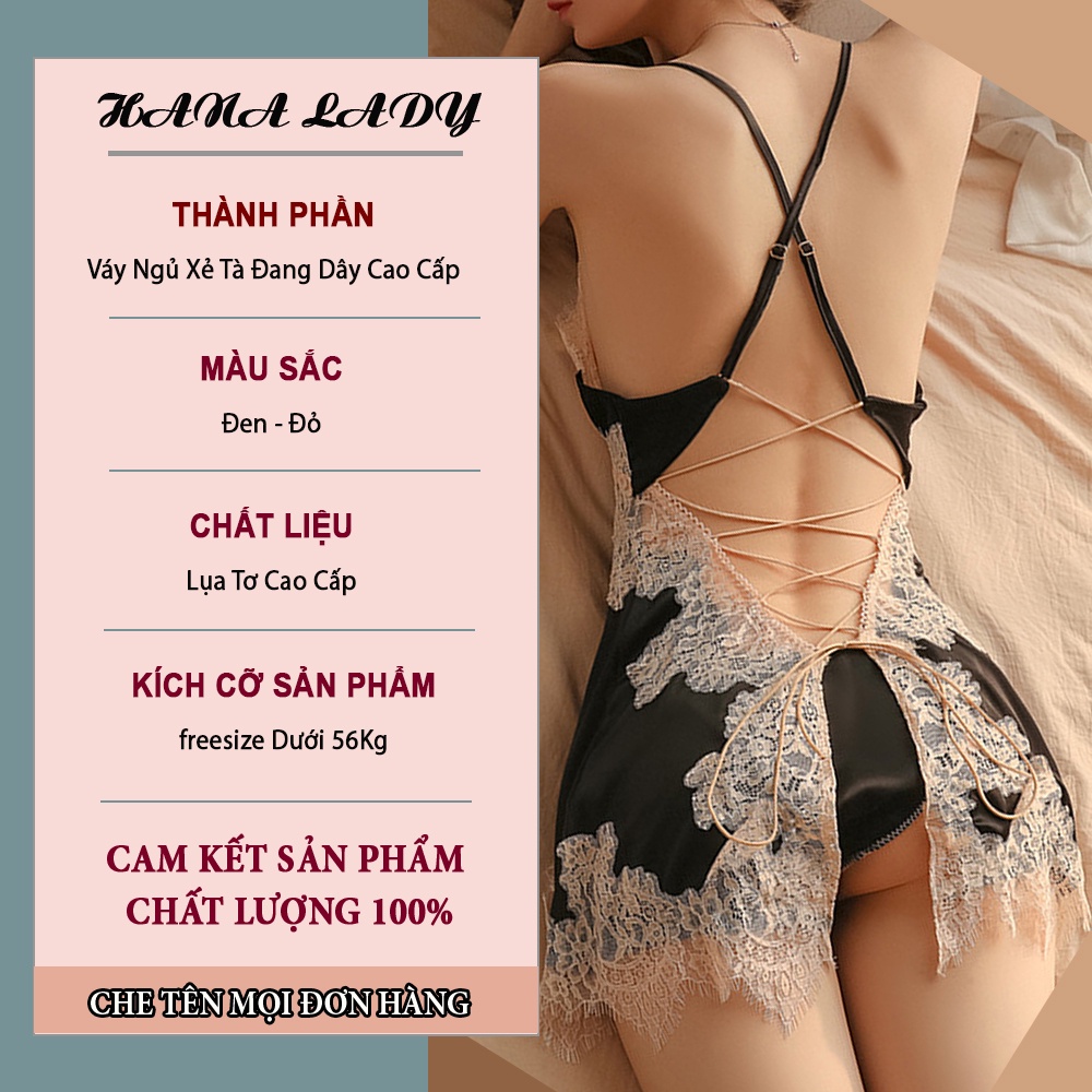Váy ngủ sexy đầm ngủ xẻ hông đang dây quyến rũ phối ren cao cấp V510