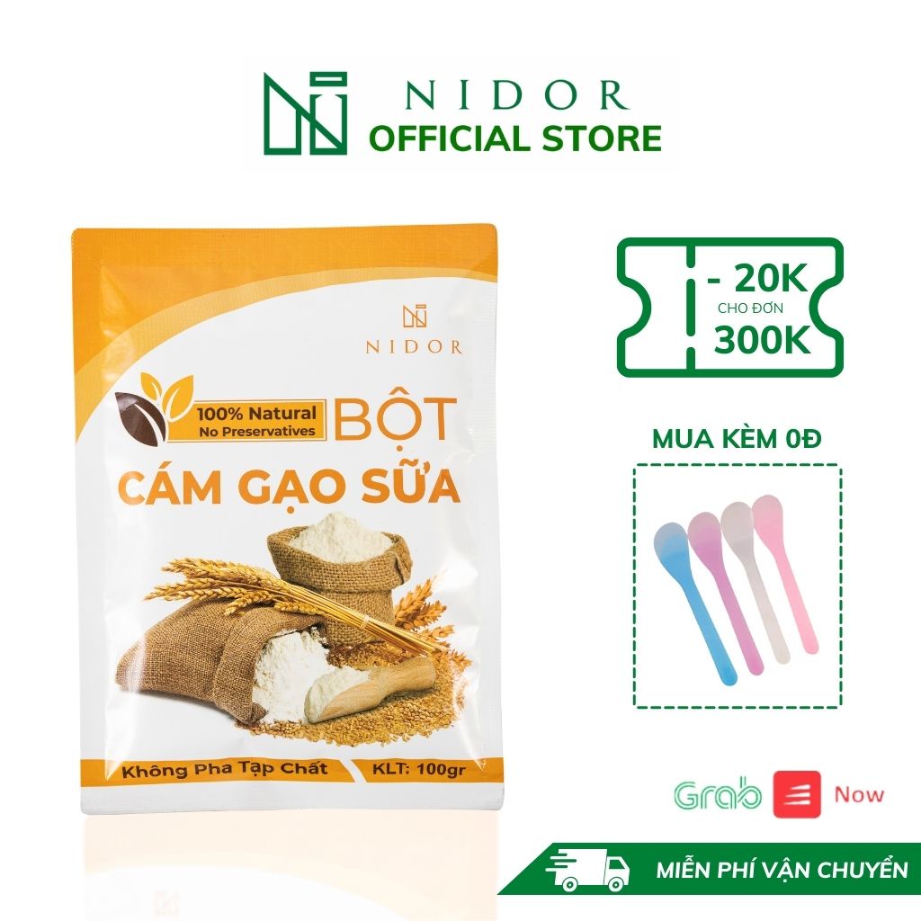 Bột cám gạo sữa cao cấp 100gr - Không pha tạp chất - Đắp mặt nạ dưỡng trắng mịn da, tẩy da chết