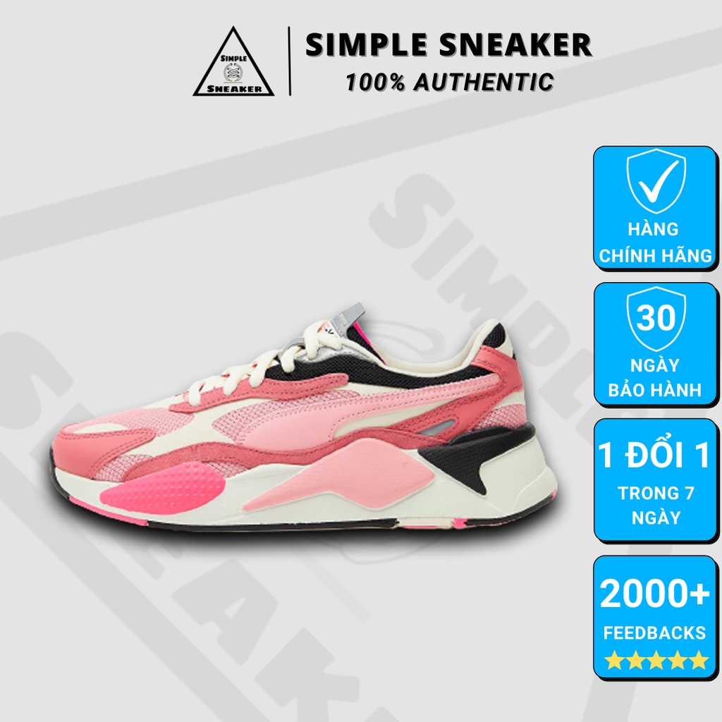 Giày Puma RS-X3 Chính Hãng FREESHIP Puma RS-X3 Puzzle White Pink - Giày Sneaker Thể Thao Nữ Puma - Simple Sneaker