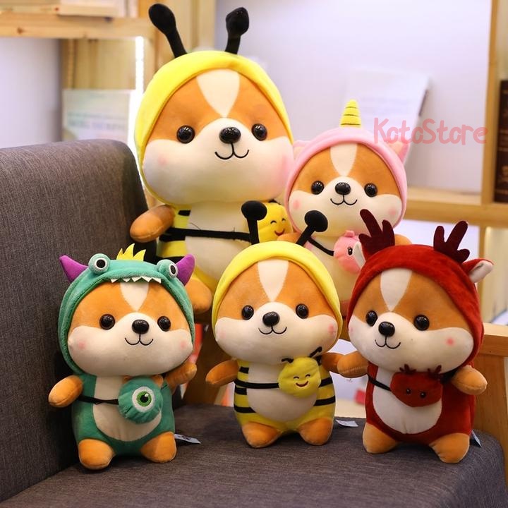 {Size 35cm) Gấu Bông Shiba Squad Mặc Đồ Cosplay Cute Dễ Thương