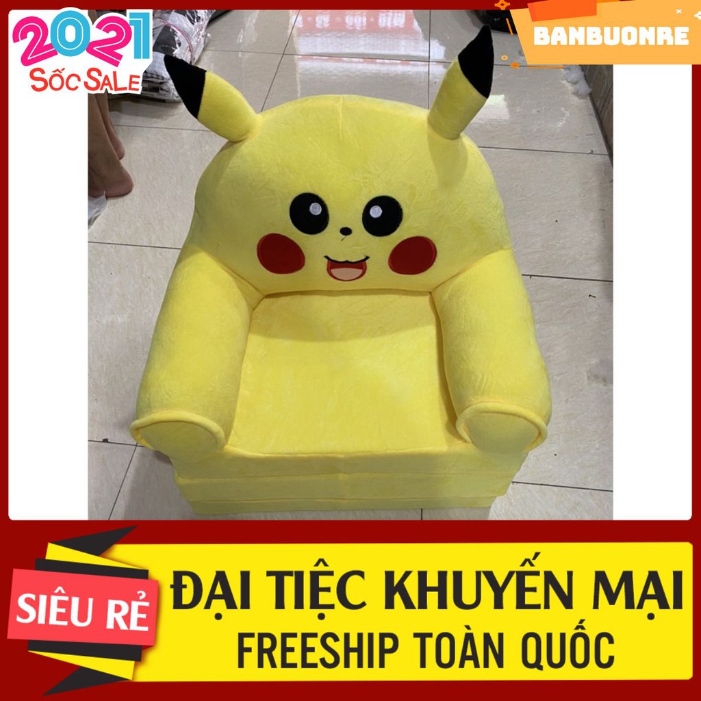 [Free ship-Sale lỗ]Ghế lười hình thú,sofa giường cho bé mẫu picachu vàng