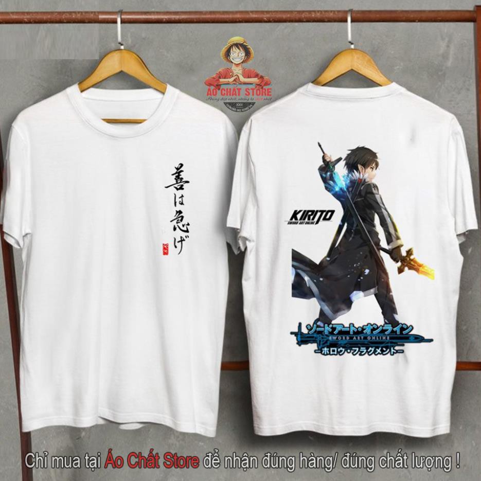 (Siêu Phẩm) Áo Sword Art Online cực chất - Áo thun Kirito màu trắng đẹp giá rẻ NT16