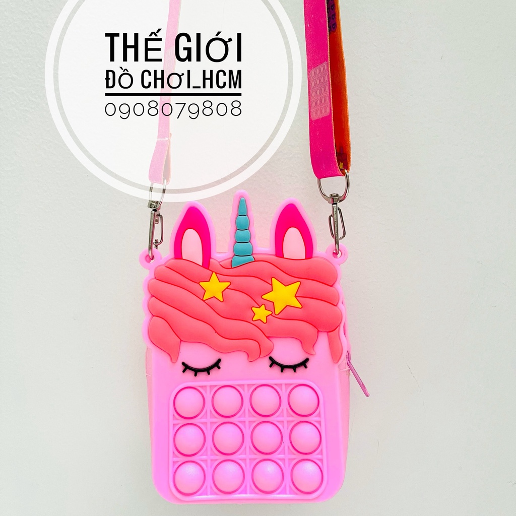 [HOT- MẪU MỚI] Túi đeo chéo mini kết hợp trò chơi POP IT bằng silicon mềm giúp giảm căng thẳng