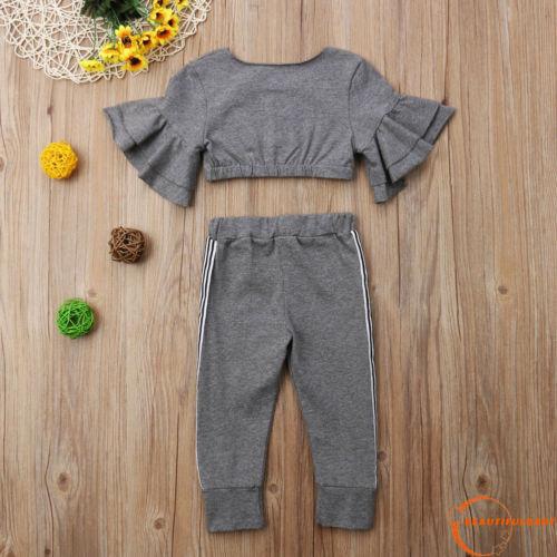 Bộ Áo Thun + Quần Legging Ôm Dáng Thời Trang Mùa Thu Cho Bé Gái