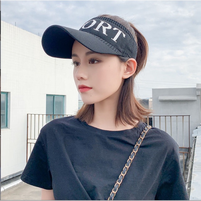 Mũ nón lưỡi trai nửa đầu kiểu dáng thể thao, mũ Tenis in chữ trẻ trung