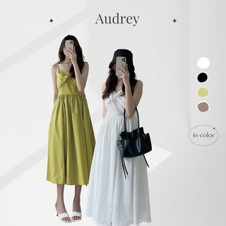 V468 Váy 2 dây nơ xoắn Audrey