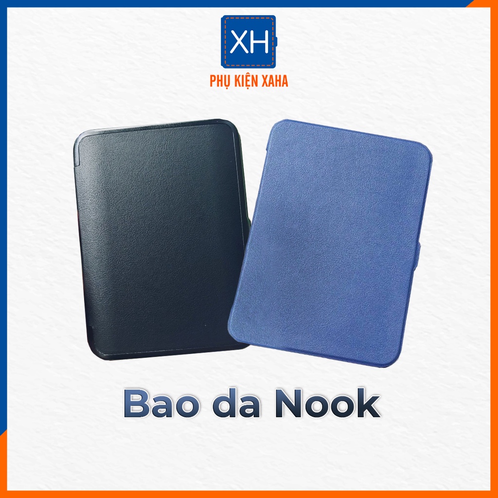 Bao Da Máy Đọc Sách Nook Glowlight 3 Da Simili Nhám Tay Xanh/Đen Sang Trọng Lịch Thiệp - Phụ Kiện Xaha