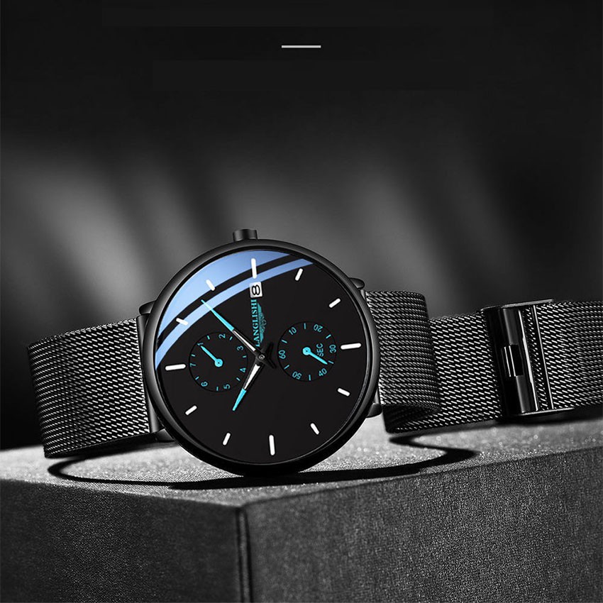 Đồng hồ dạ quang nam langlishi  , Đồng hồ dây thép đẵng cấp lịch lãm nhất 2021,DH02A - lucas shop | BigBuy360 - bigbuy360.vn