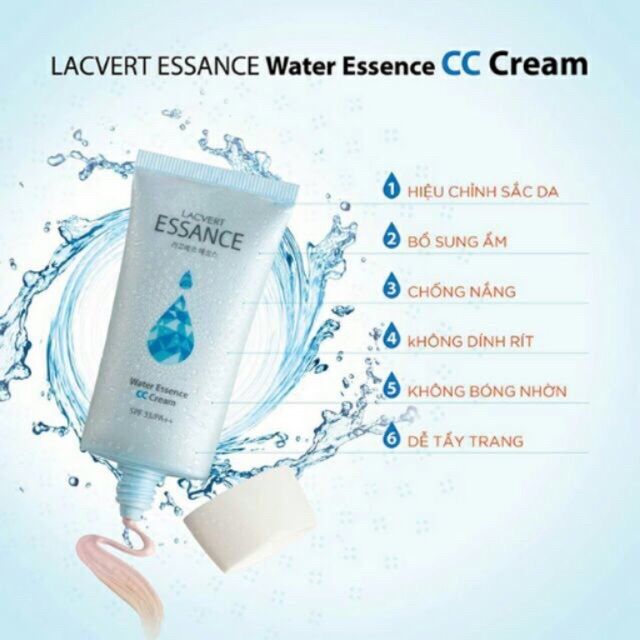 Kem Nền Che Khuyết Điểm Lacvert Essance Water Essence CC Cream30ml