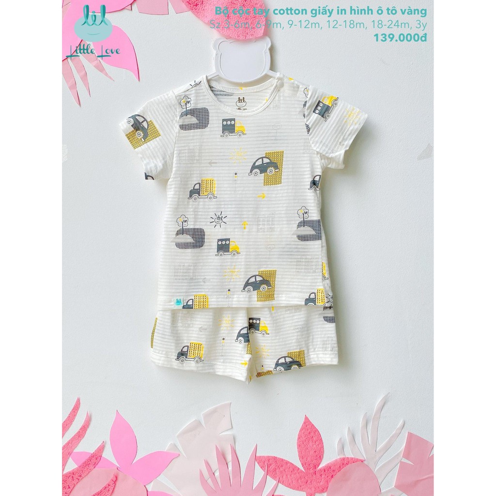 [Mã SKAMCLU7 giảm 10% cho đơn từ 0Đ] [GIÁ SỐC] Bộ cộc tay quần đùi cotton giấy trẻ em Little Love