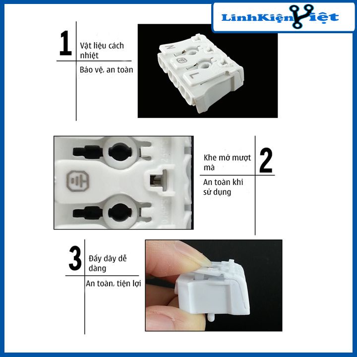 Cầu nối đấu dây điện nhanh có móc 923 2P/3P dễ dàng thay thế