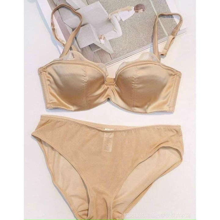 Bộ đồ lót satin B004 mút mỏng có gọng | BigBuy360 - bigbuy360.vn