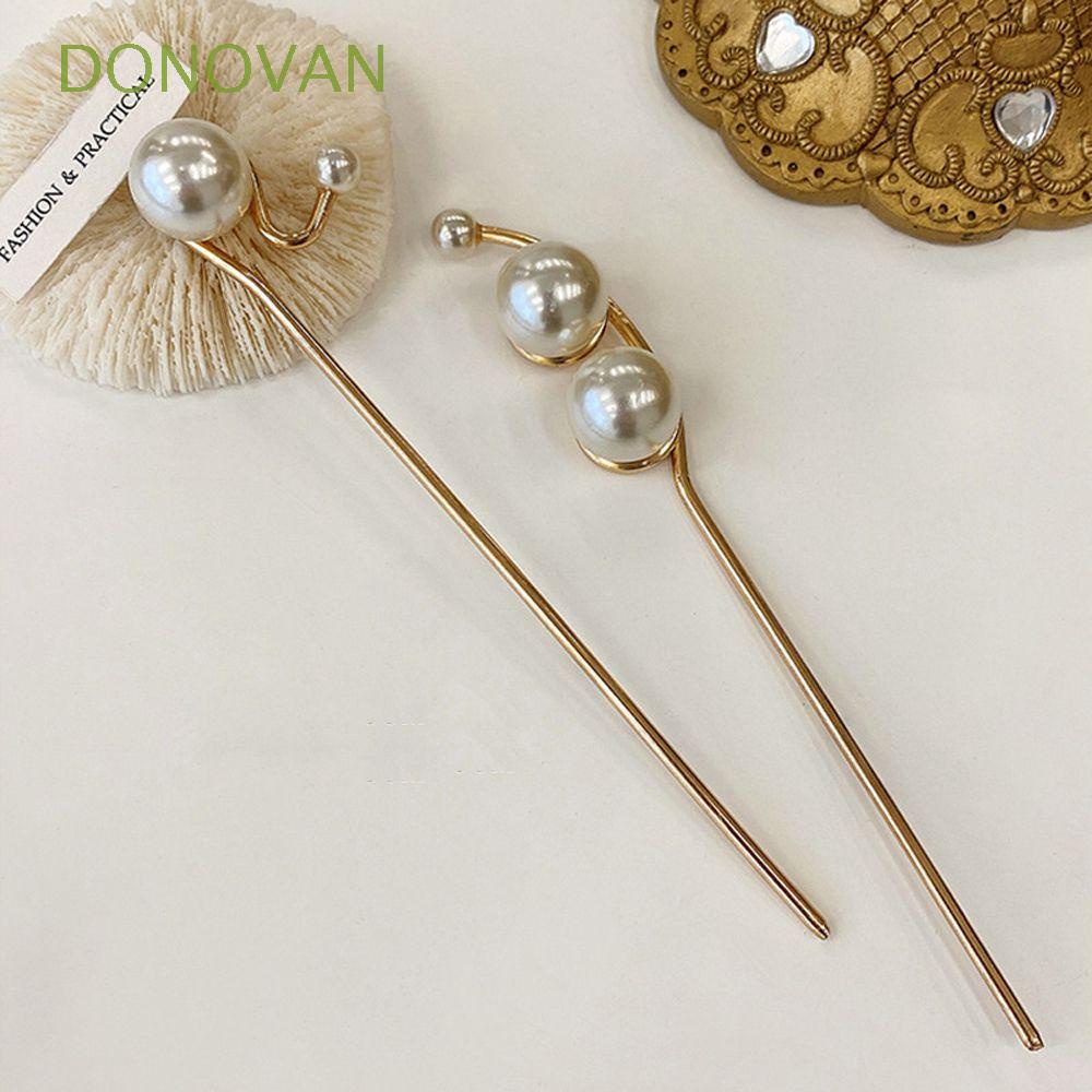 Japanese and Korean temperament pearl plate hairpin girl ball head alloy handmade hairpin headdress