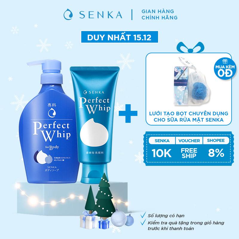 [Mã FMCGMALL -8% đơn 250K] Bộ đôi Senka sữa tắm dưỡng ẩm 500ml và sửa rửa mặt tạo bọt dưỡng ẩm chiết xuất tơ tằm 120g