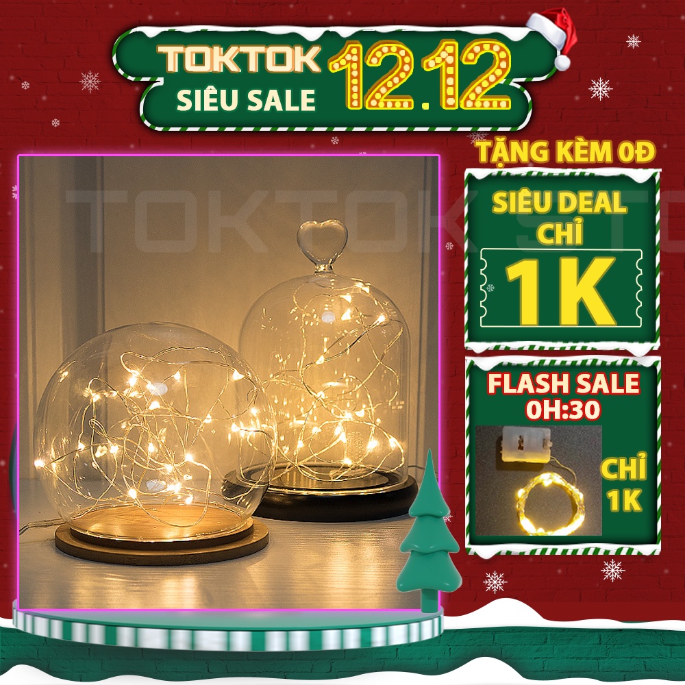 Đèn led trang trí, đèn đom đóm fairylight light deco nhà cửa, chụp hình, trang trí hộp quà, bữa tiệc tặng kèm pin