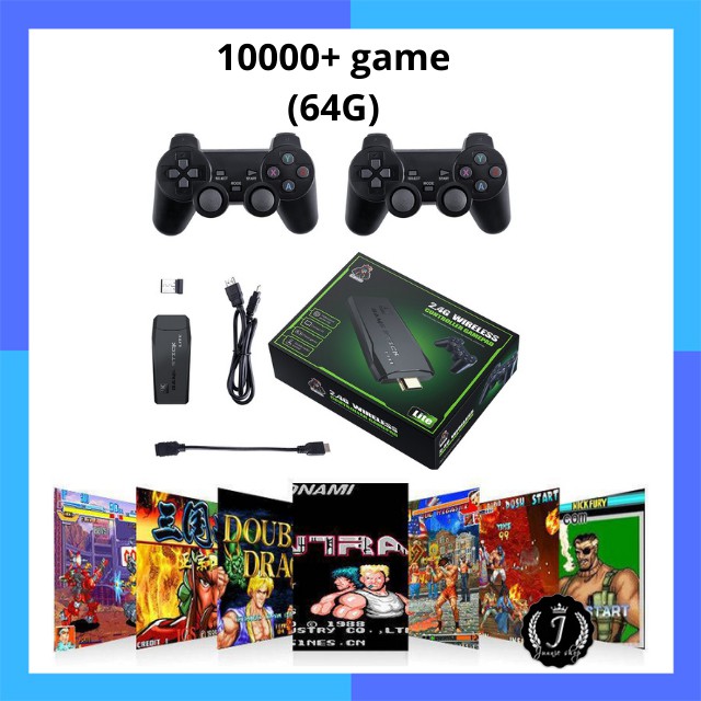 [Game stick 4K] Máy Chơi Game 4 Nút HDMI Không Dây Hơn 10000 Trò Chơi - Máy chơi game không dây thẻ nhớ 64G MG01