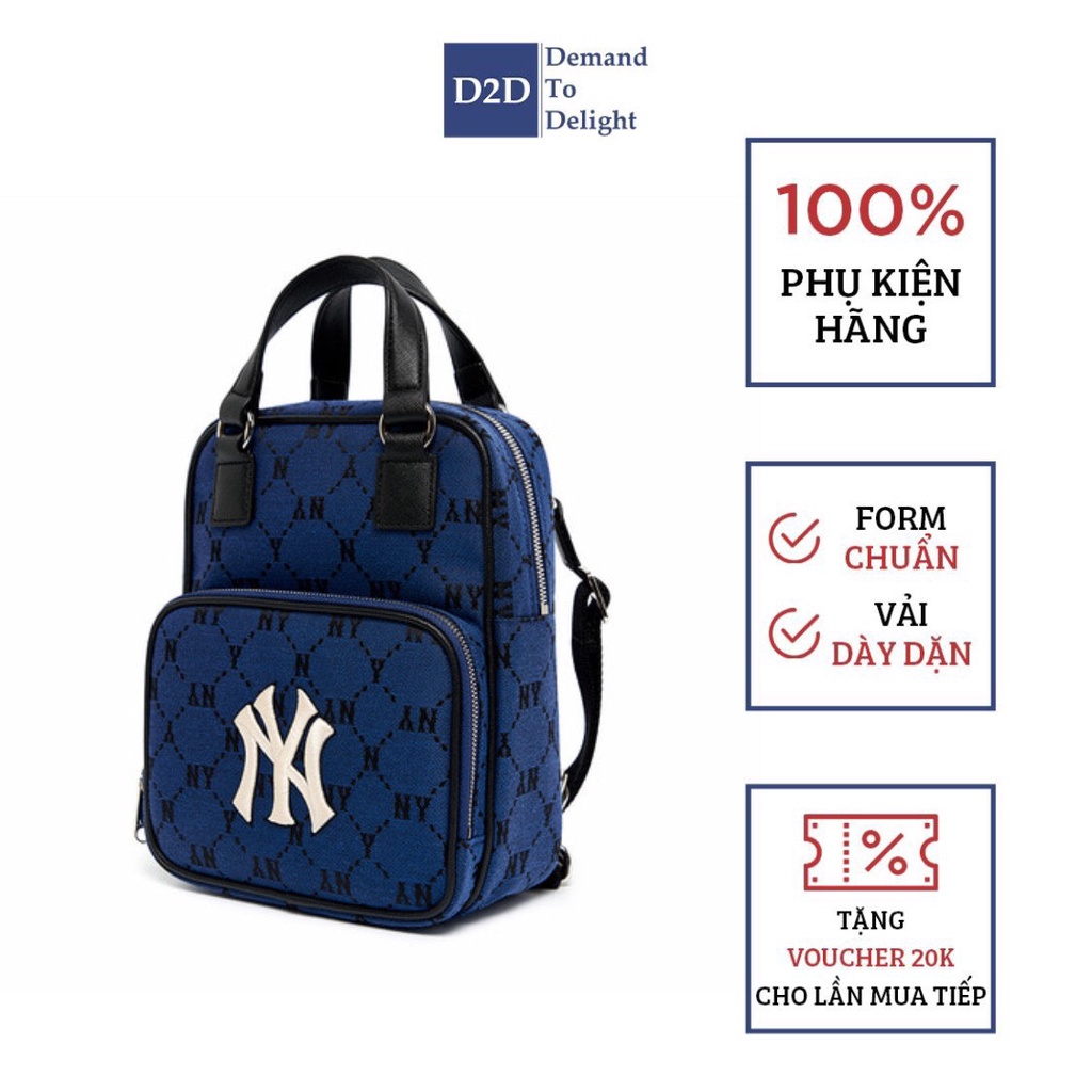 Balo MLB Mini Hai Ngăn Có Quai Xách Họa Tiết Mono Siêu Đẹp