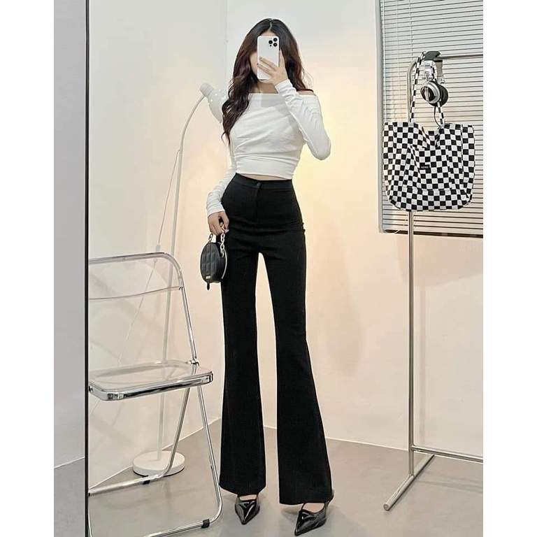 Thanh lý new 100% - Quần tây nữ cạp cao ống loe dáng dài