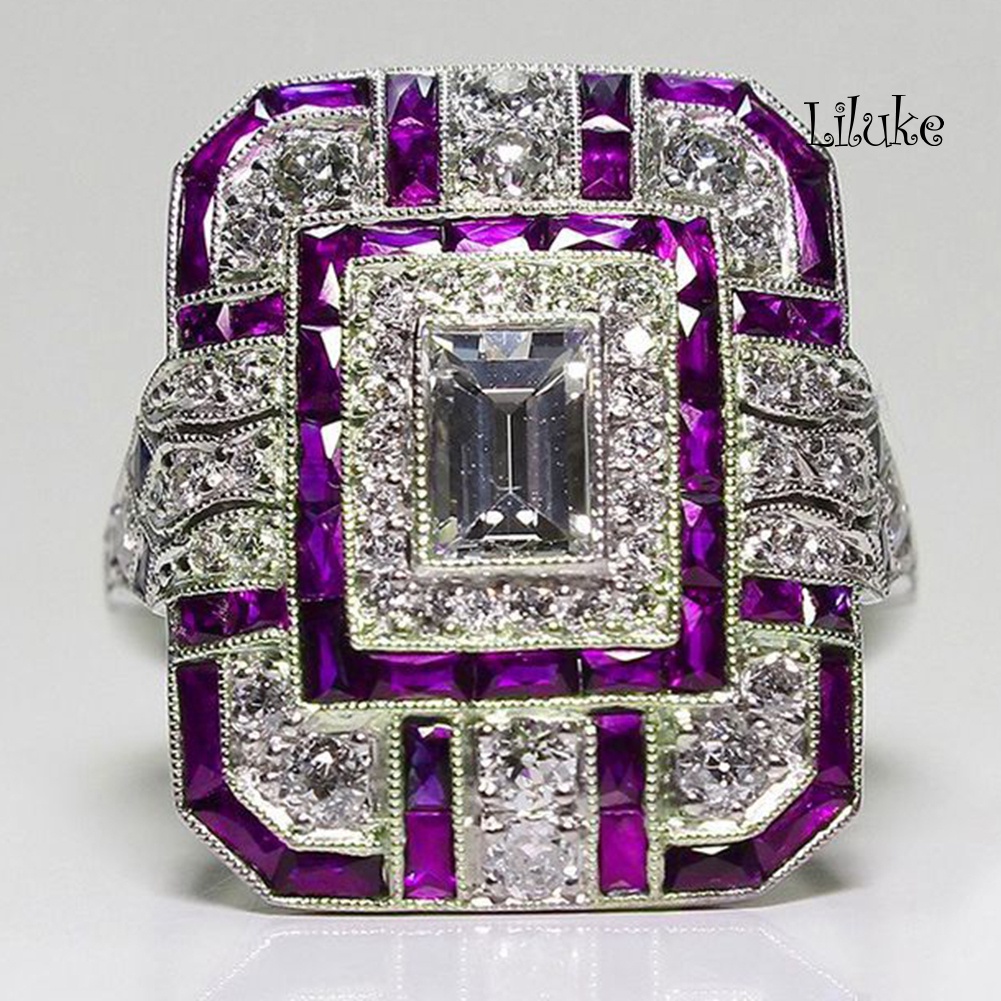 Nhẫn Hợp Kim Trang Trí Đá Zirconia Thời Trang Cho Nữ