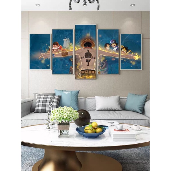 Tranh One Piece Tráng Gương Treo Tường Luffy/ Zoro/ Đảo Hải Tặc/ Tranh anime/ Hoạt Hình Decor Phòng Game/ Live stream