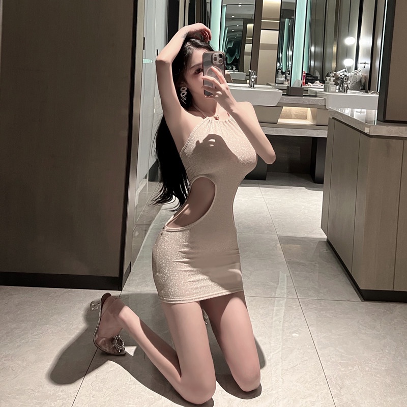 Đầm Hai Dây Dáng Ôm Màu Sắc Nude Thời Trang Quyến Rũ Dành Cho Nữ