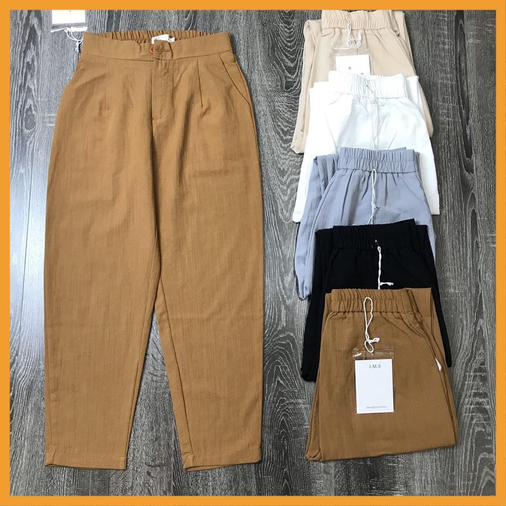 Quần baggy Đũi có khóa, Quần đũi nữ cao cấp ,Chất mịn, siêu mát | BigBuy360 - bigbuy360.vn