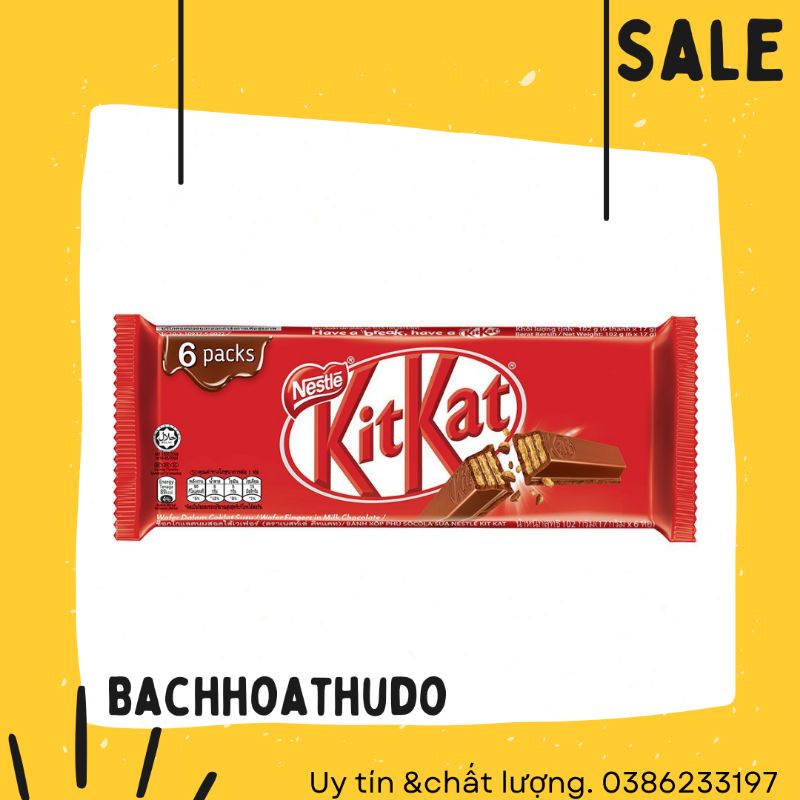 Combo 2 Gói Kitkat phủ socola gói 6 thanh (6 thanh ×17g)