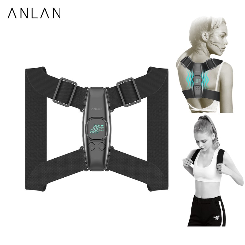 ANLAN Back Support Spine Shoulder Posture Orthosis Adjustable Smart Sensor Vibration Reminder