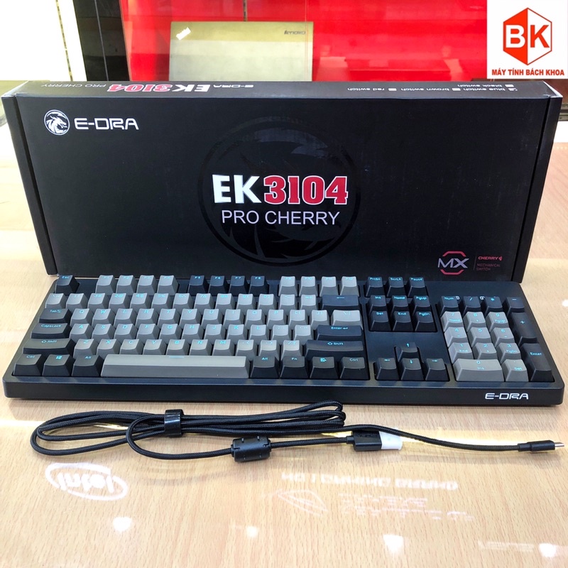 Bàn phím cơ E-Dra EK3104 Pro (Cherry Brown switch/PBT/USB/Đen)