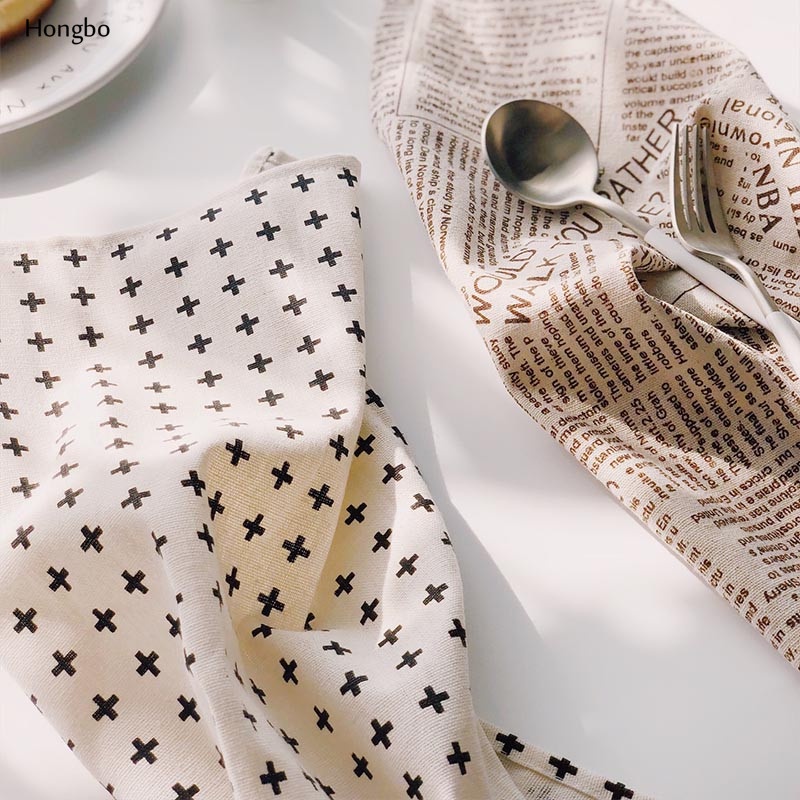 Khăn Trải Bàn Vải cotton Họa Tiết Kẻ Sọc Thời Trang Nhật Bản