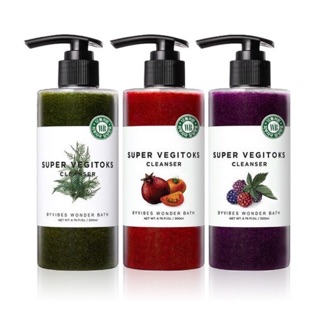 Combo 2 chai sữa rửa mặt wonder bath super vegitoks cleanser 300ml