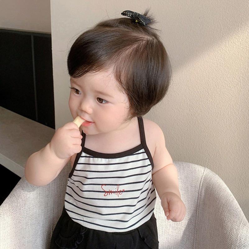 Áo Hai Dây Se7En Tay Ngắn In Họa Tiết Hoạt Hình Phong Cách Hàn Quốc Thời Trang Mùa Hè Cho Bé Gái