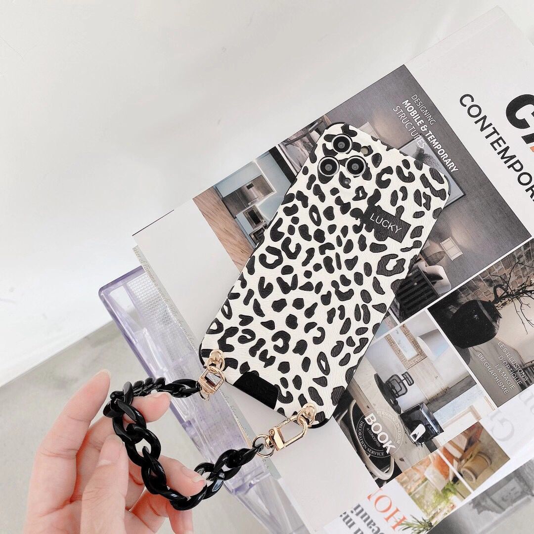 Ốp điện thoại mềm họa tiết ngựa vằn/da báo kèm chuỗi dây cho IPhone 12pro Max 11 pro Max X XS XR XSMAX 7 8 Plus | BigBuy360 - bigbuy360.vn