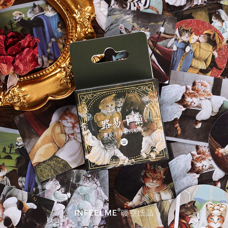 Sticker Vintage Hoa tem thư MO CARD 46 miếng dán nhãn DecorMe dùng để Trang trí sổ tay sáng tạo bullet journal STKTH