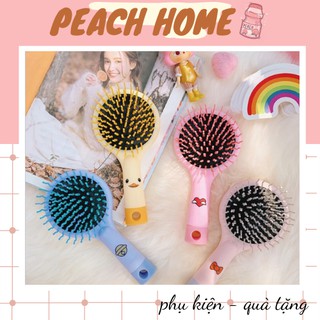 Gương Kèm Lược Mini 2 in 1 Gỡ Rối Massage Chống Rụng Tóc Lược Chải Tóc Tích hợp Gương Cầm Tay Tiện Lợi
