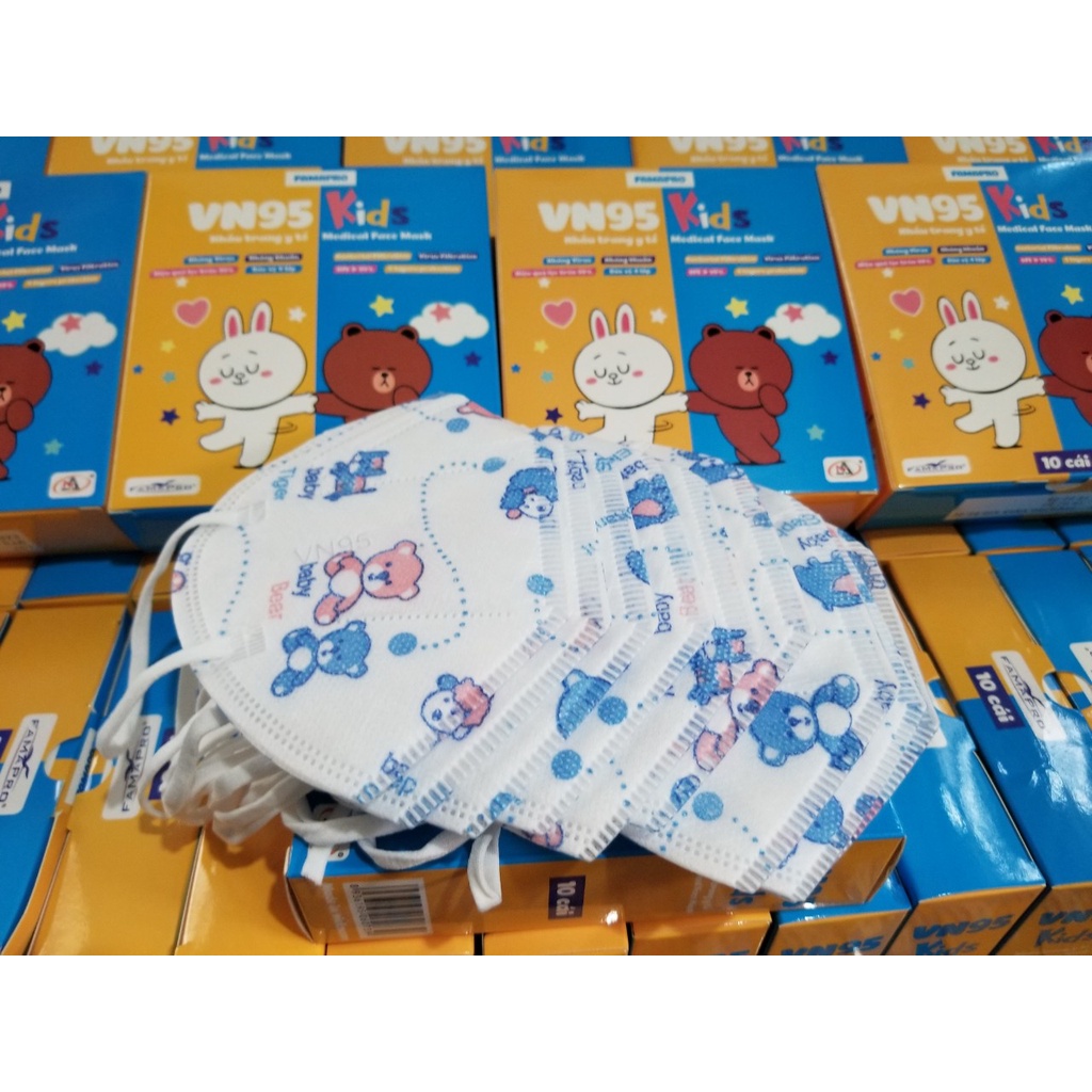 Khẩu trang FAMAPRO VN95 kids (công ty NAM ANH) dành cho bé từ 3-10 tuổi