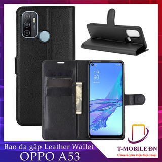Bao da Oppo A15 A15s A53, Ốp da cao cấp có nắp gập chống xem video cho Oppo A53 A15 A15s