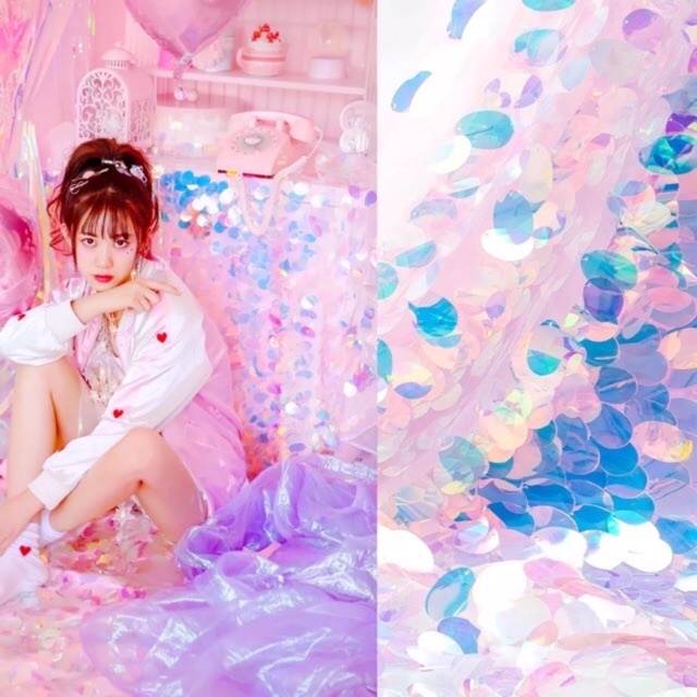 ⚡Giá sỉ⚡VẢI DỆT KIM SA VẢY CÁ ÓNG ÁNH KHỔ 140CM may váy áo, chụp ảnh background, rèm sinh nhật, trải bàn